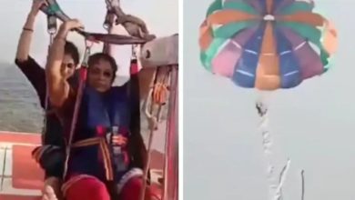 Photo of Parachute rope stuck in boat during parasailing, see what happened in viral video