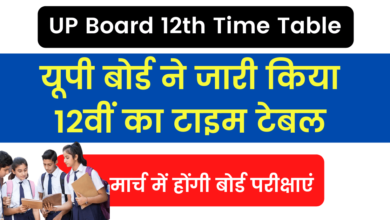 Photo of UP Board 12th Time Table 2022: UP Board has released 12th time table, board exams will be held in March