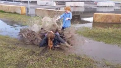 Photo of Children were playing in muddy water, then a funny incident happened, see VIDEO