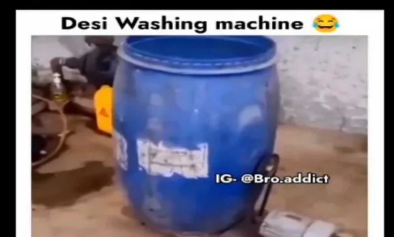 Man made a wonderful washing machine from empty drums, people are surprised to see the jugaad
