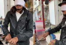 Photo of Shopkeeper cut vegetables by blindfolding, users are surprised to see the video