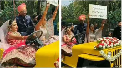 Photo of The bride reached the wedding by driving a jeep, the eyes of the relatives were torn after seeing the entry…watch viral video