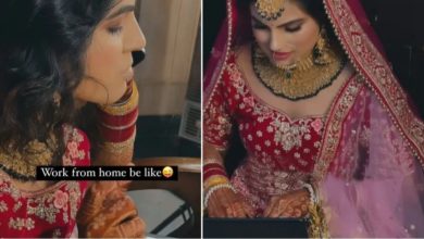 Photo of The bride was seen doing office work even on her wedding day, said – I got upset