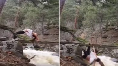 Photo of The girl’s balance due to exercise, fell in the river, watch the shocking video