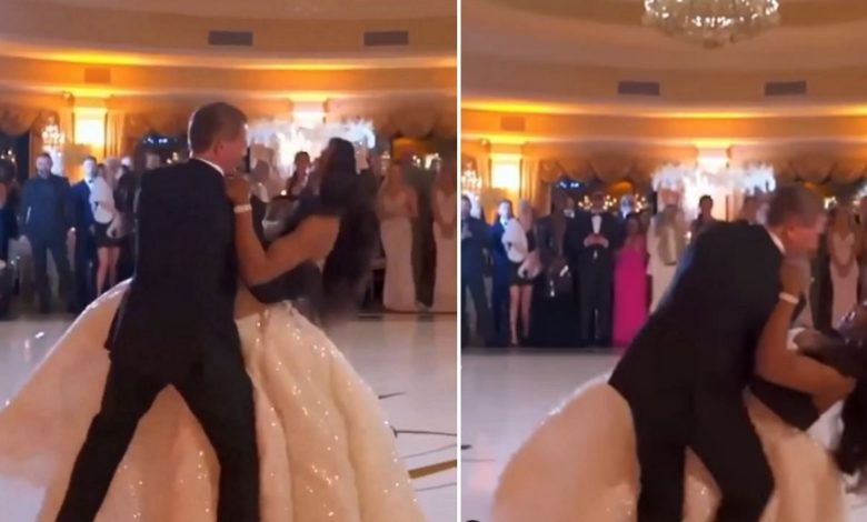Viral Video: The bride made a mistake while dancing and fell on the floor with the groom
