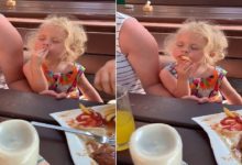 Photo of When the girl fell asleep while eating french fry, she fell asleep as soon as she fell, watch funny video