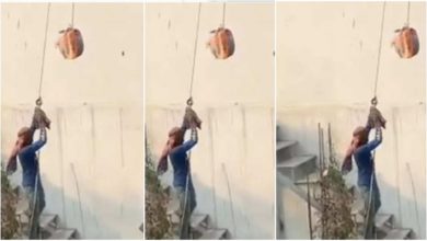 Photo of Desi Jugaad: Workers found a way of smart work, a sack of sand climbed the high building without any effort
