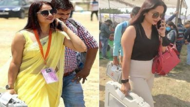 Photo of UP Election 2022: Polling officer with ‘yellow sari’ seen in new look, picture went viral