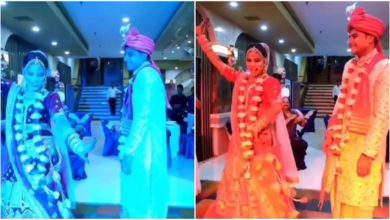 Photo of Viral: The bride dances in Bollywood style on the DJ, this beautiful video is shadowed on social media