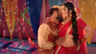 Photo of Khesari Lal Yadav’s romantic chemistry with Amrapali Dubey in the song ‘Saree Ke Palet’ blew up, watch the video