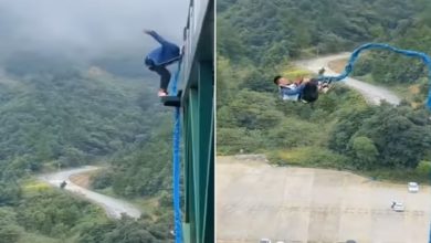 Photo of Viral Video: Man did such a dangerous stunt with the help of rope