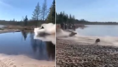 Photo of VIDEO: The person wanted to ride a bike on water, but the accident happened, you will be stunned to see the video