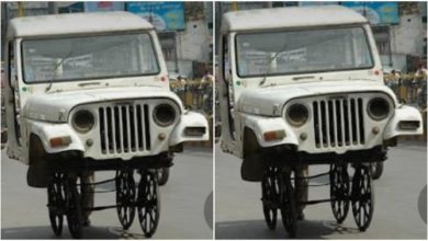 Photo of Viral: Anand Mahindra showed his positive thinking after seeing the car being carted, people made interesting comments after seeing the picture
