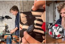 Photo of Viral: Man made football with torn shoes, watching the video people said- ‘Wow!  What’s the guy thinking?