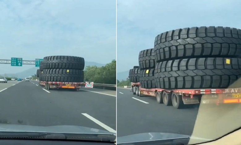 Viral Video: People were surprised to see the huge tire on the truck, people said - 'What is the wheel of this thing'