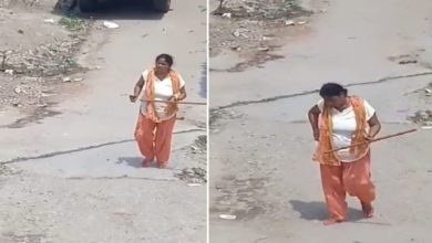 Photo of Viral Video: ‘Pistol’ in one hand and ‘Dabang’ woman roaming freely on the road with a stick in the other, video went viral