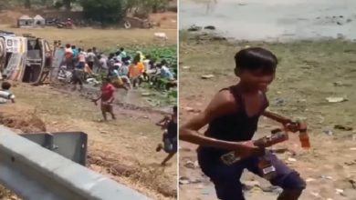 Photo of Viral Video: When the truck overturned, the children also started robbing liquor bottles, people said – ‘Today the whole village will be intoxicated’