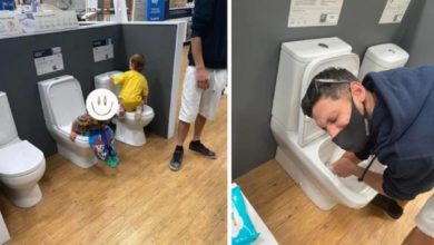 Photo of Funny: The child defecated in the display toilet inside the showroom, people laughed a lot knowing the matter..