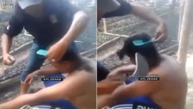 Photo of Oh yours!  The barber cut the man’s hair with a dangerous tool instead of scissors, people were blown away after watching the video