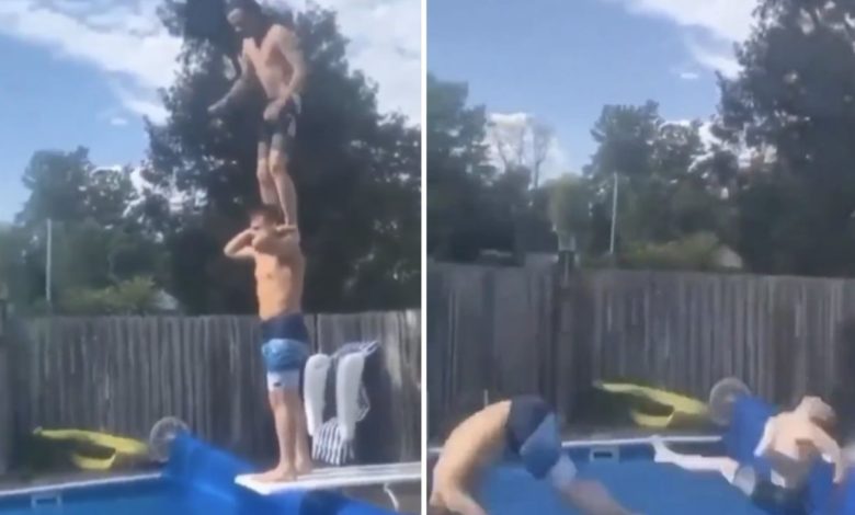 Shocking Stunt Video: Stunts in swimming pool had to be expensive, people watching the video said - it seems that the neck has gone