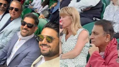 Photo of MS Dhoni and Sunil Gavaskar watched Wimbledon, enjoyed Sania Mirza’s mixed match
