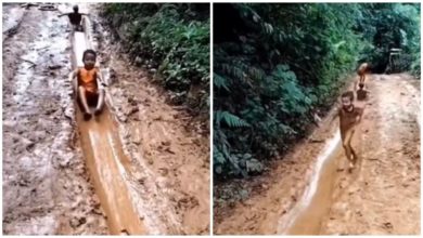 Photo of Viral: Children had a lot of fun rolling in the mud, people remembered their childhood days after watching the viral video