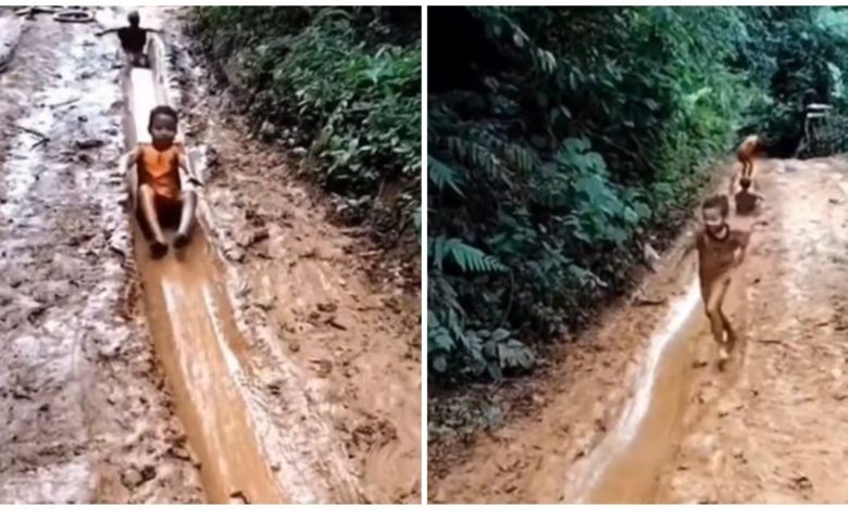 Viral: Children had a lot of fun rolling in the mud, people remembered their childhood days after watching the viral video
