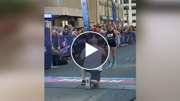 Photo of Marathon race… man proposed to girlfriend like this, video went viral