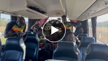 Photo of Zimbabwe players celebrate in moving bus after defeating Australia, see VIDEO