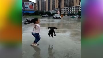 Photo of Seeing the girl jumping the rope, the dog also started jumping, watching the video people said – So cute!