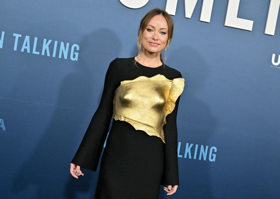 Olivia Wilde Channeled Her Inner Greek Goddess in a Gold Breastplate Gown