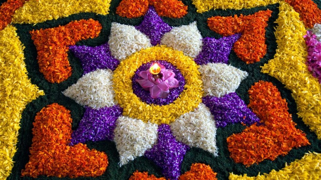 Welcoming Krishna: Beautiful Flower Rangoli Designs for Janmashtami