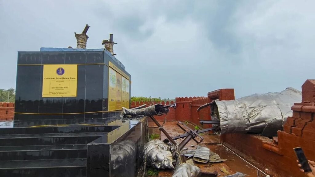 Shivaji Maharaj Statue Falls: Protests Erupt in Maharashtra, Opposition Launches Shoe-Throwing Protest Today