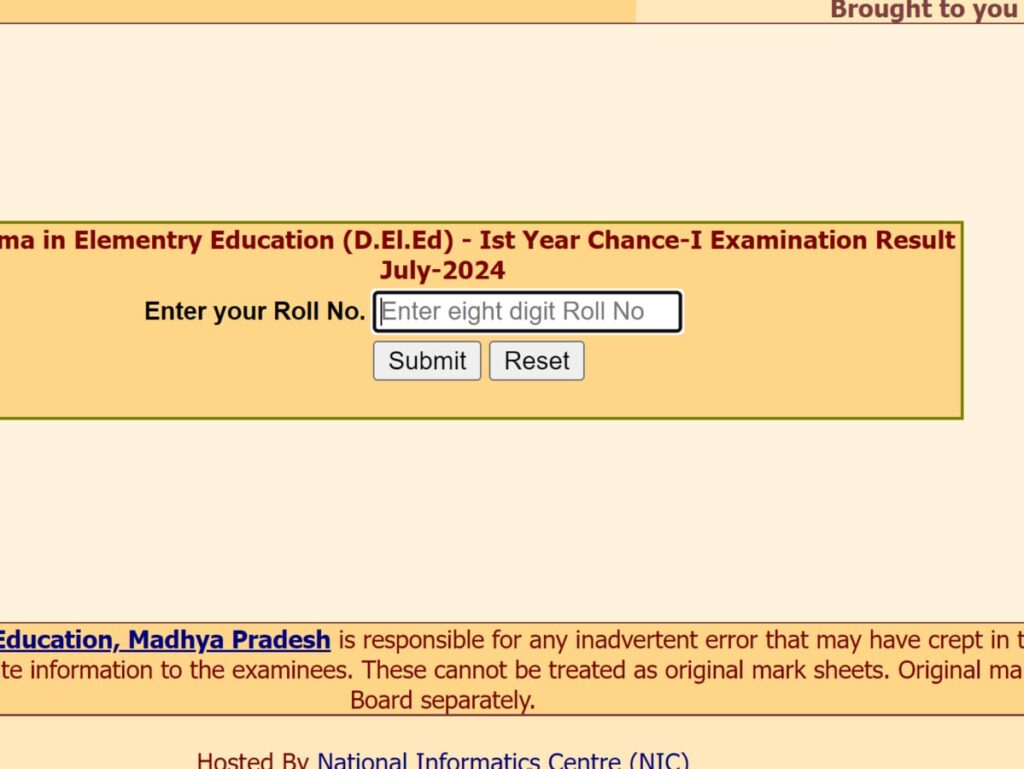 MP DElEd Result 2024 Released: Check First and Second Year Results at mpresults.nic.in