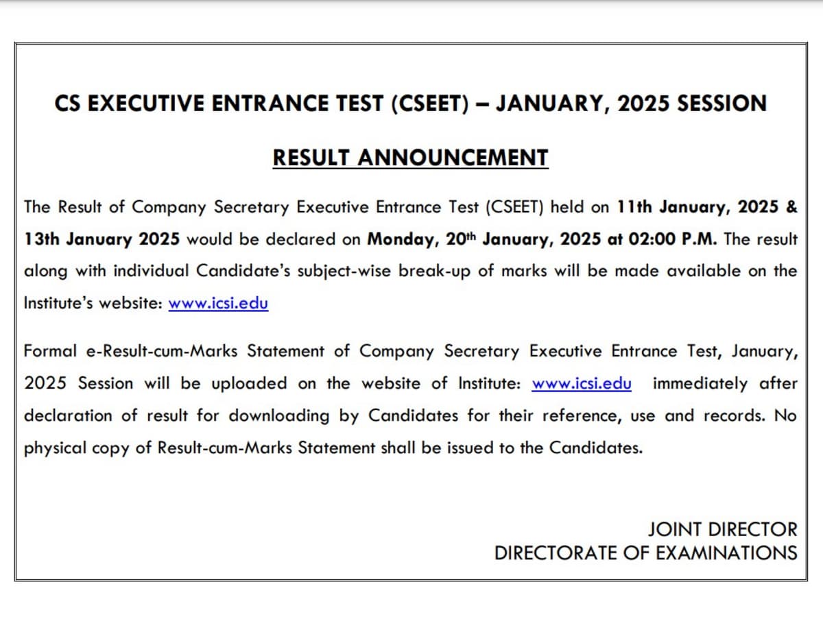 ICSI CSEET Result 2025: Check Your Company Secretaries Executive Exam Results Tomorrow with These Simple Steps!