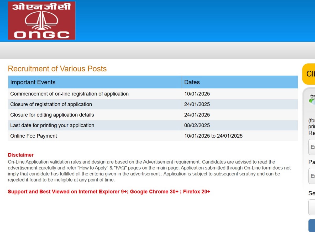 ONGC 2025 Recruitment: Apply for 108 Positions by January 24