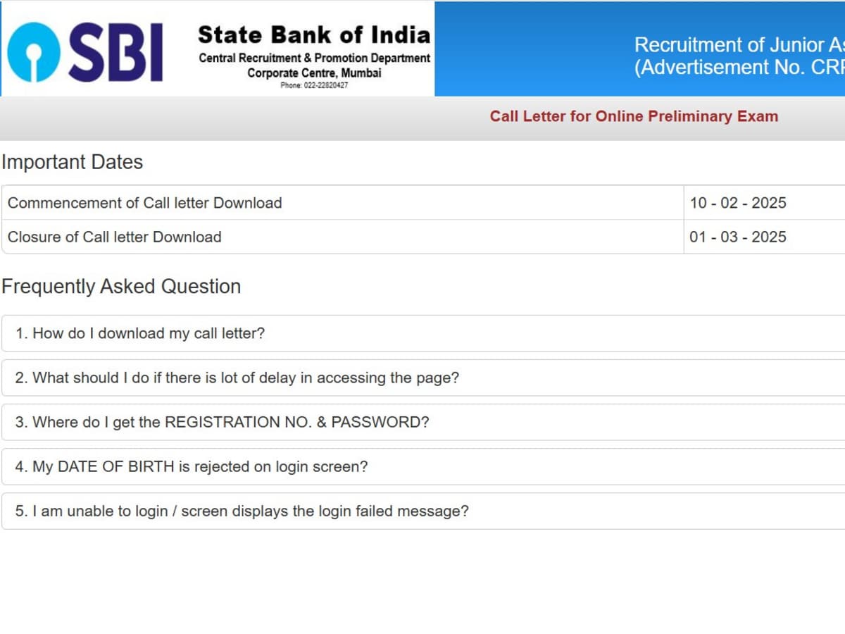 SBI Clerk 2025 Admit Card Released: Download Now at sbi.co.in!