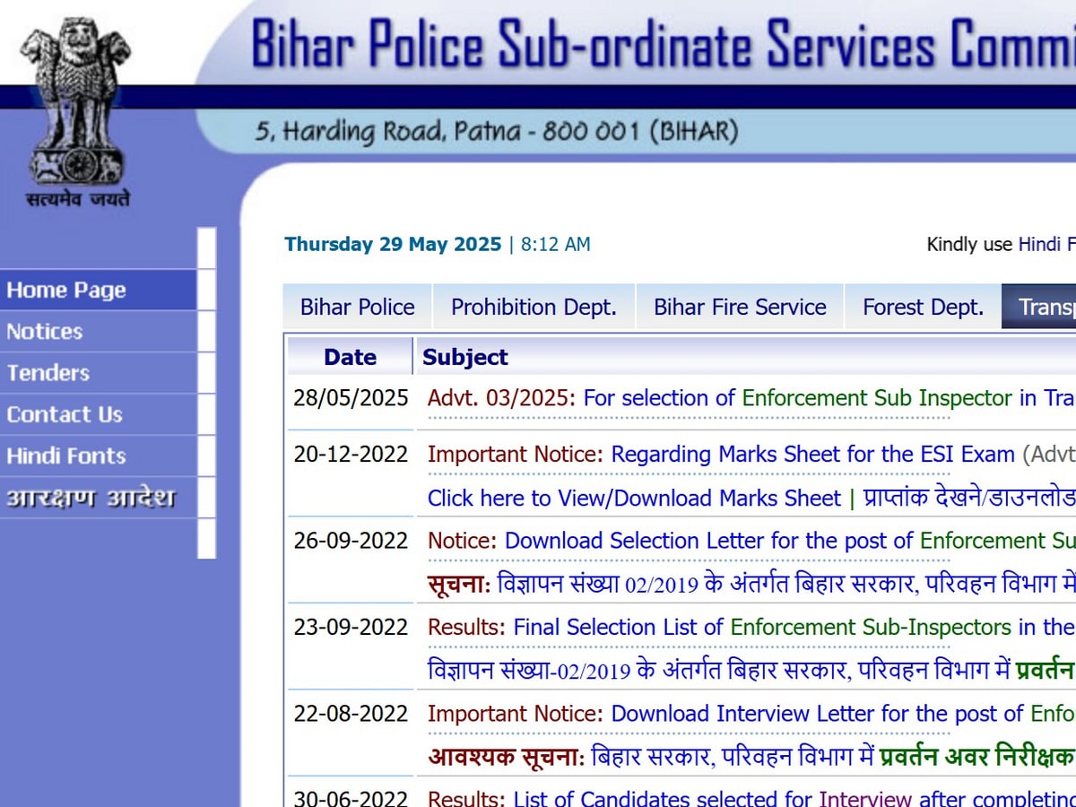 BPSSC SI Recruitment: Bihar Police Seeks Sub-Inspectors - 25km Walking Requirement