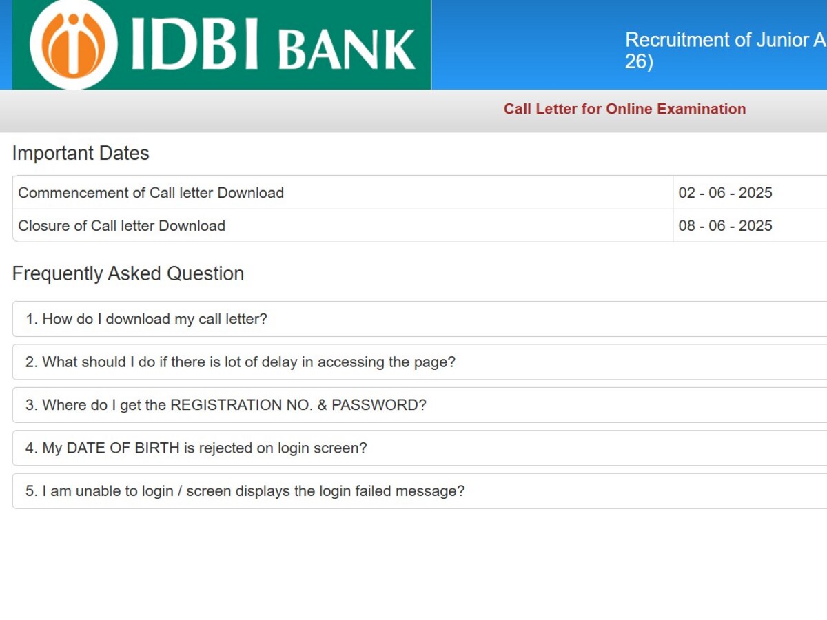 Download IDBI JAM Admit Card 2025: Get It Now on idbibank.in