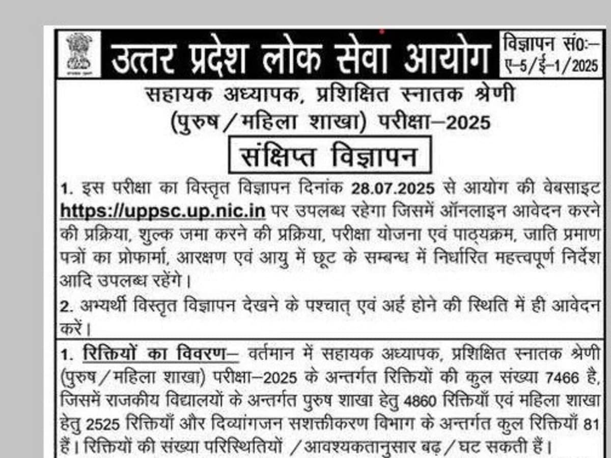 UPPSC Teacher Recruitment 2025: 7666 LT Grade Teacher Vacancies in UP Announced